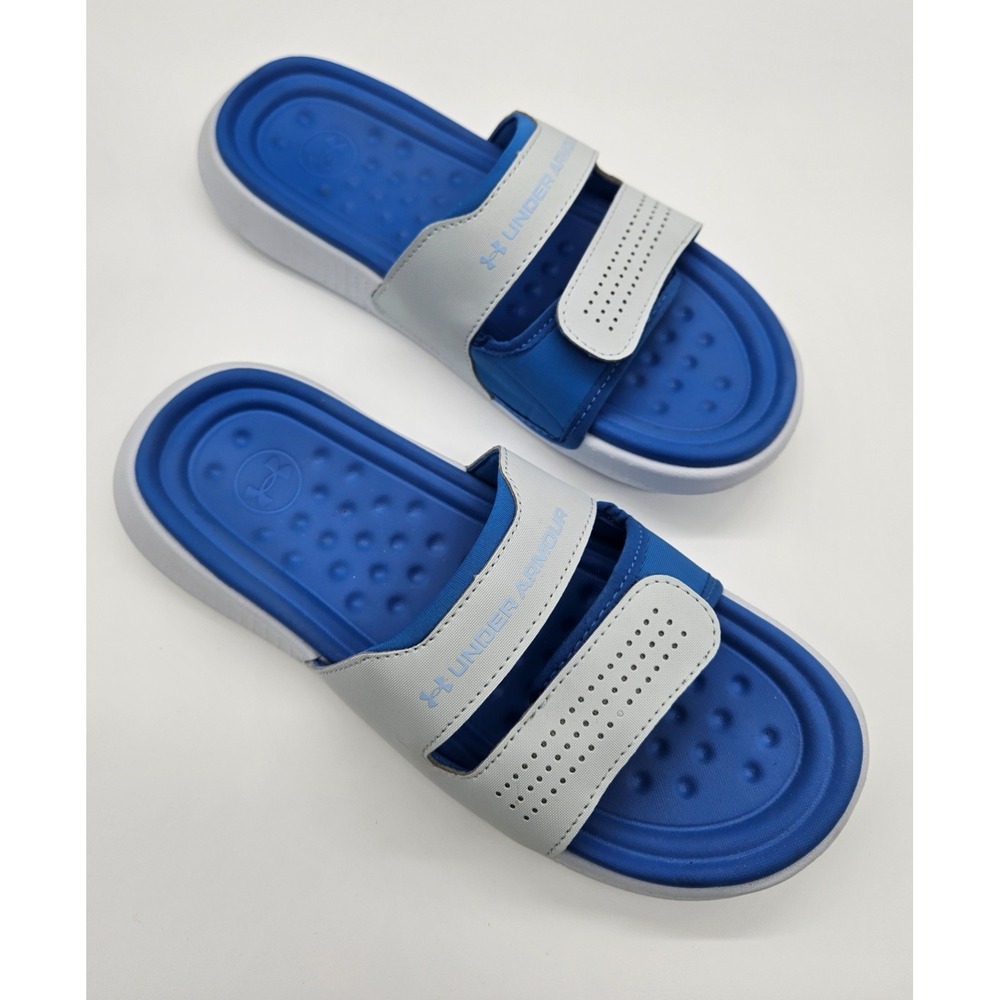 Under Armour Women's Ansa Studio Slide Sandals Size 10 Blue White Surf - Picture 5 of 11